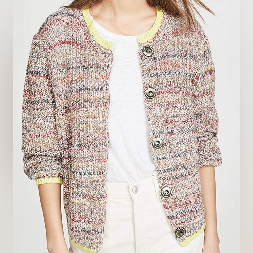 NWT Free People Walk On by Cardigan | Ivory Multi-color Sweater